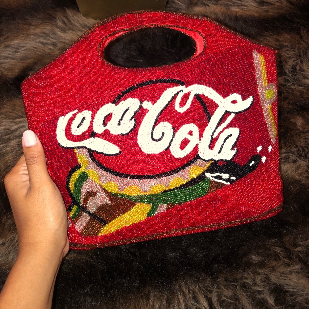 Vintage Beaded Coca Cola Bag